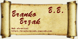 Branko Brzak vizit kartica